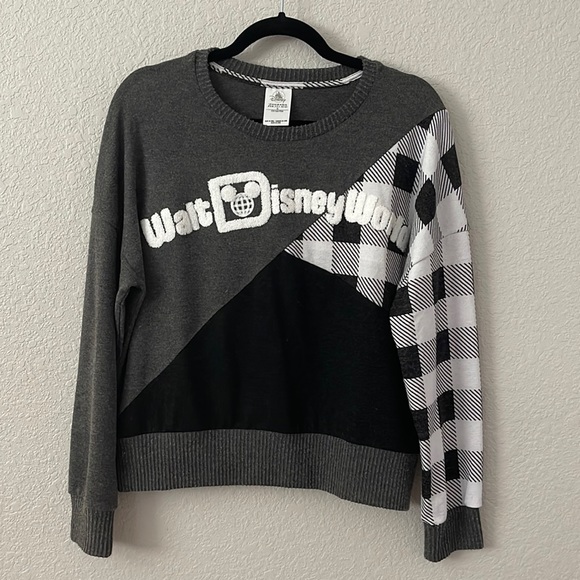 Disney Sweaters - Walt Disney World black white grey cropped sweater women medium